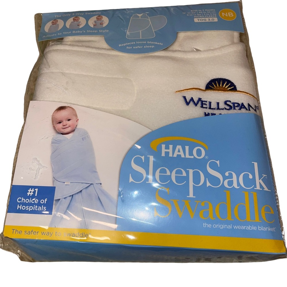 Halo SleepSack Swaddle Wearable Blanket Birth to 3 Months New Off White Wellspan